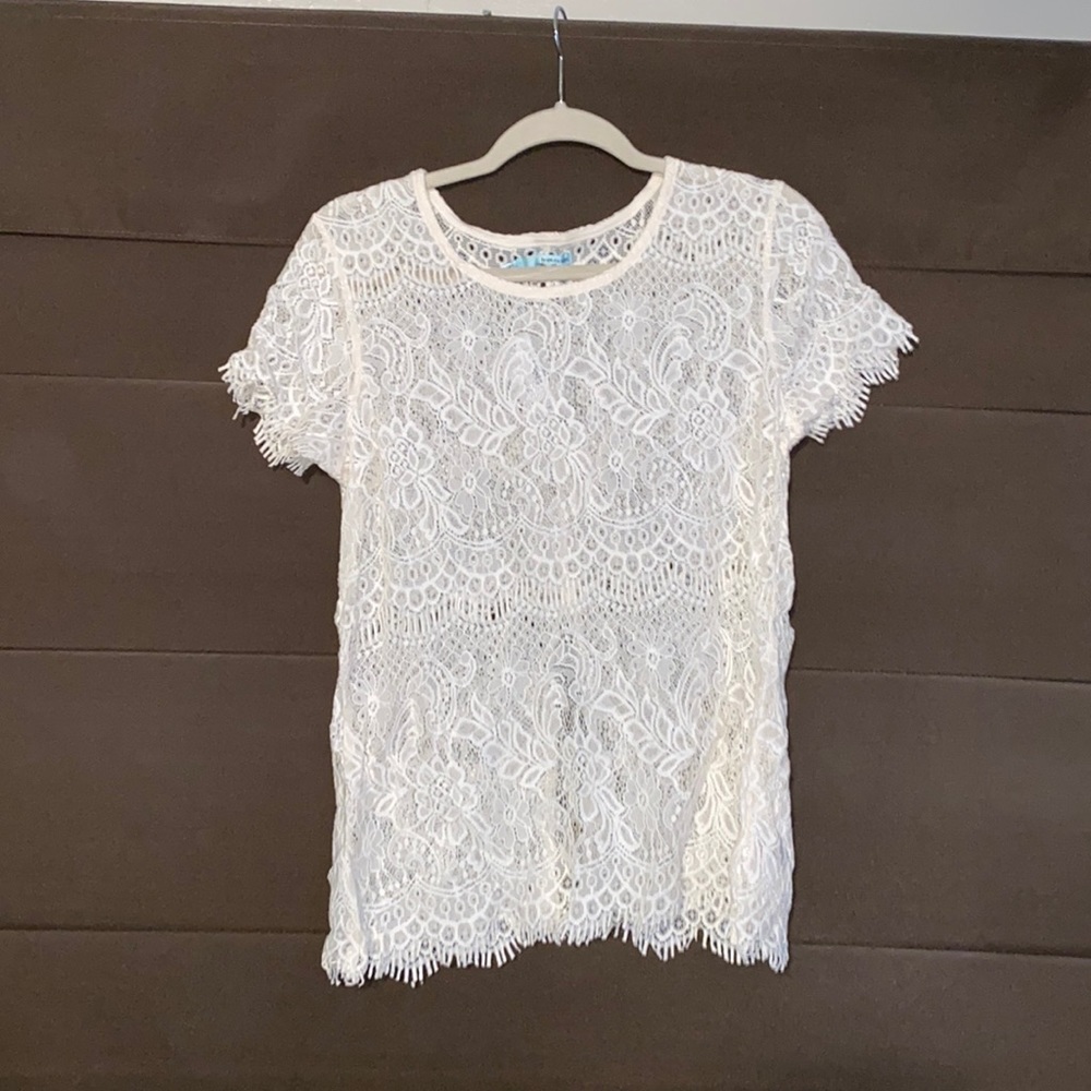Cream lace top